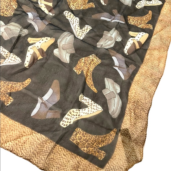 Echo Silk Leopard print shoes boots print scarf - Picture 6 of 12